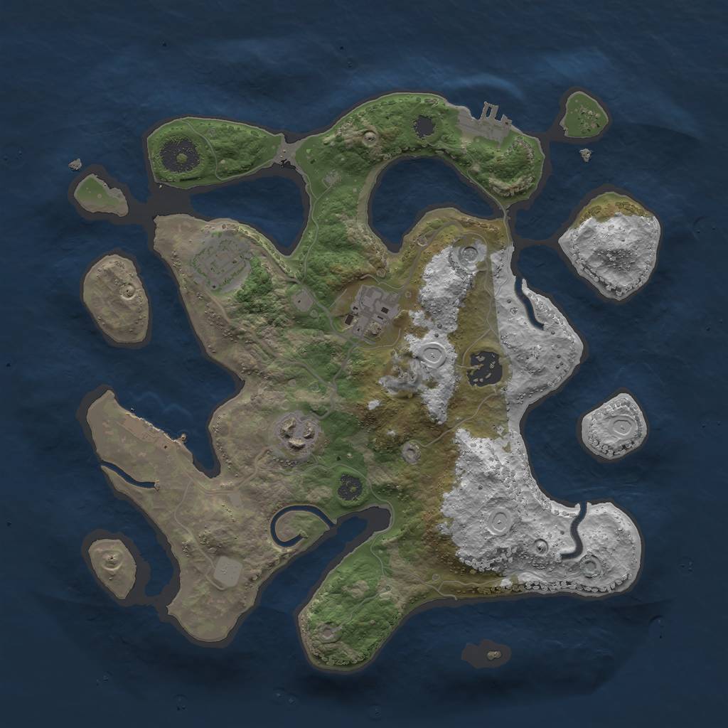 Rust Map: Procedural Map, Size: 3000, Seed: 235403, 12 Monuments