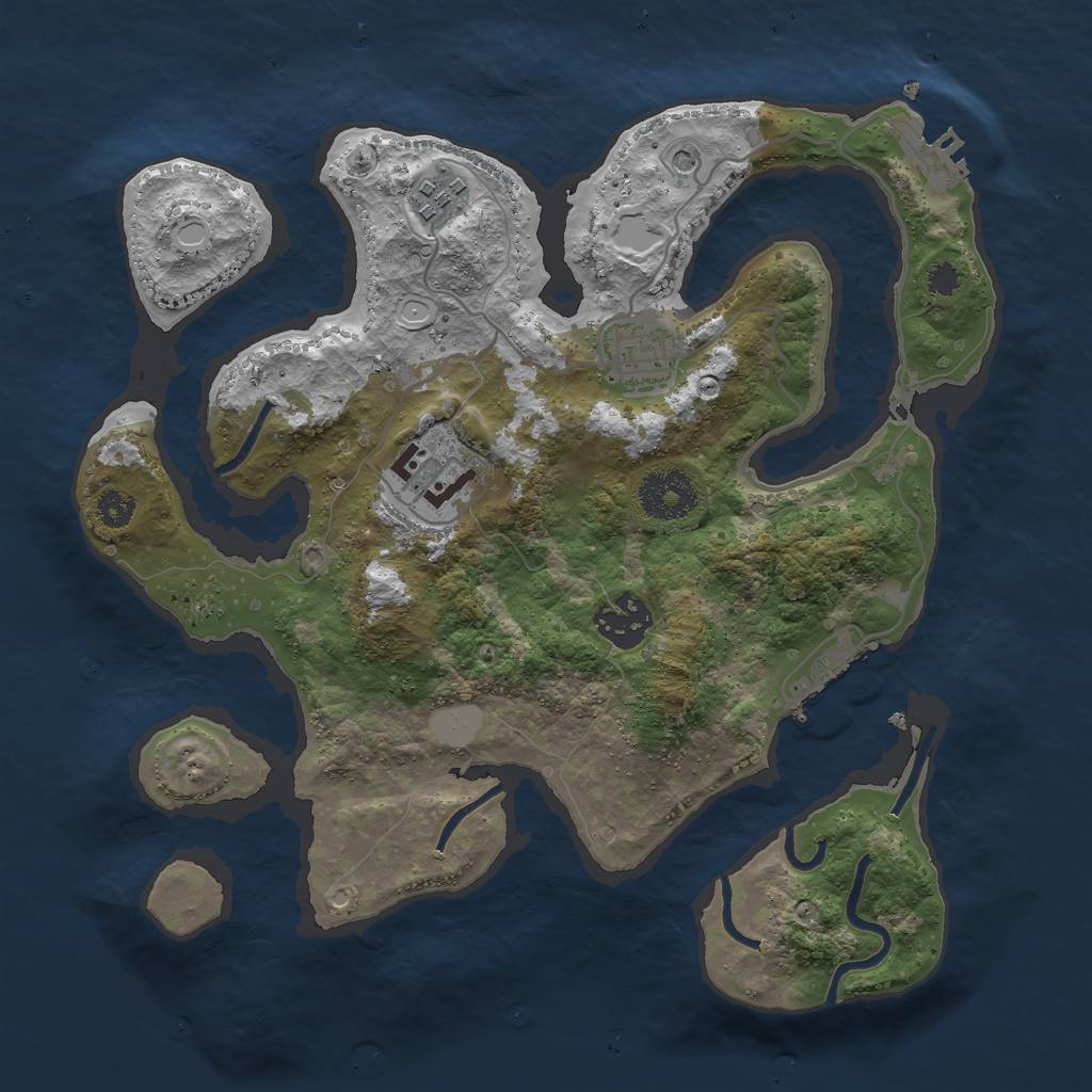 Rust Map: Procedural Map, Size: 3000, Seed: 128120, 12 Monuments