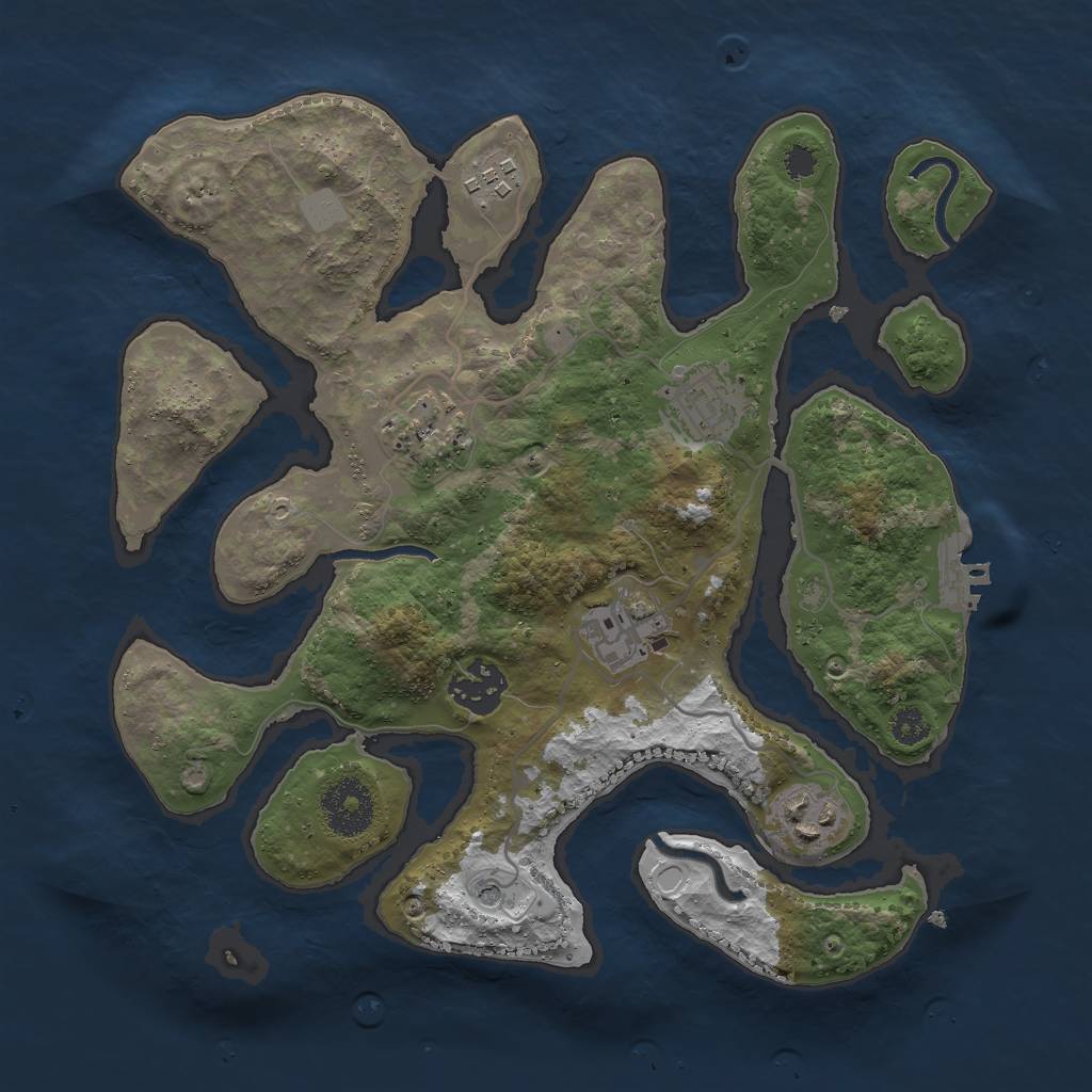 Rust Map: Procedural Map, Size: 3000, Seed: 632184, 13 Monuments