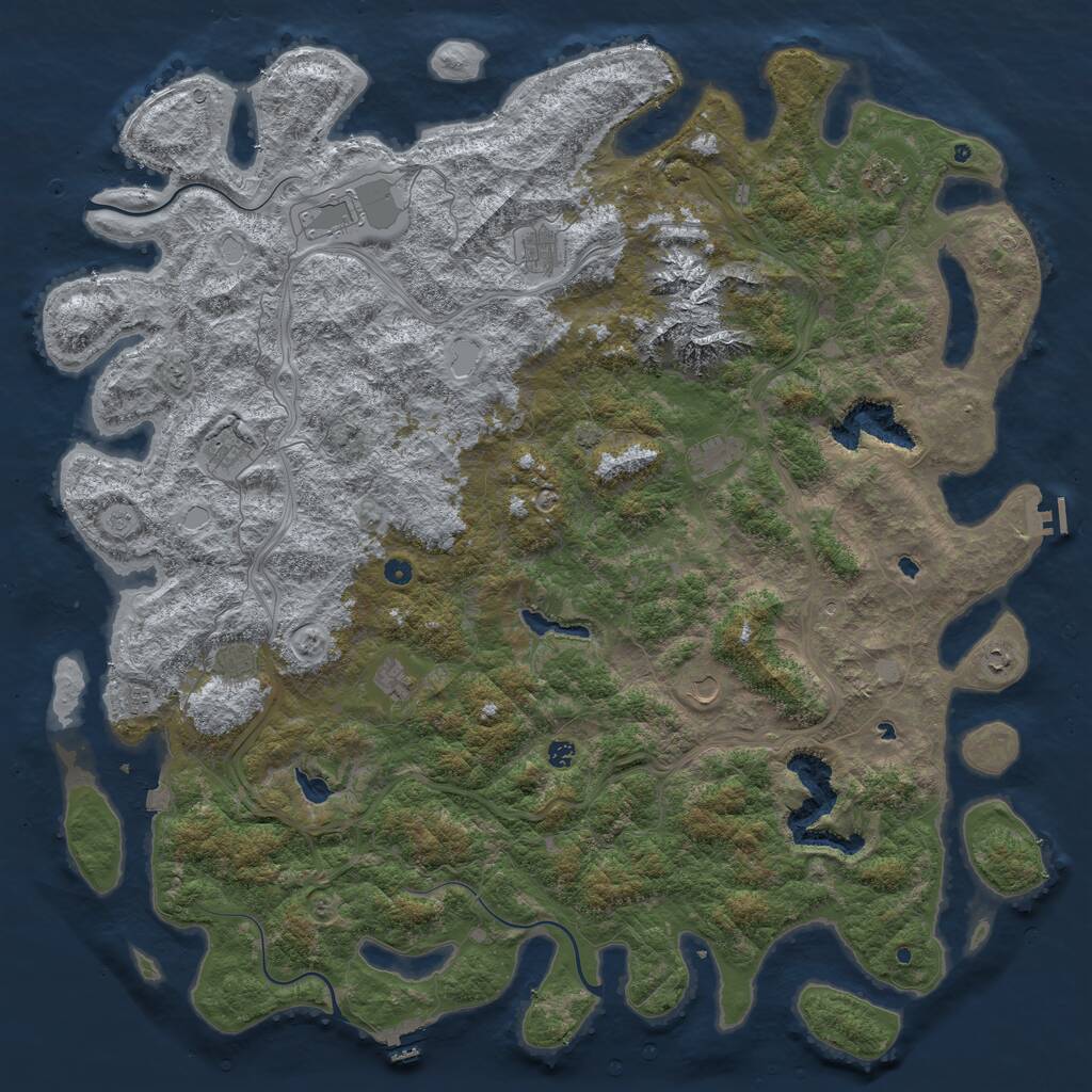 Rust Map: Procedural Map, Size: 6000, Seed: 807538821, 17 Monuments