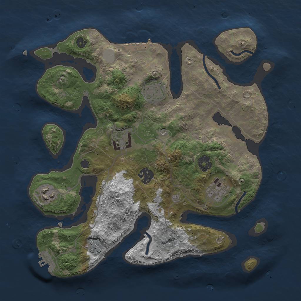 Rust Map: Procedural Map, Size: 3000, Seed: 576562, 14 Monuments