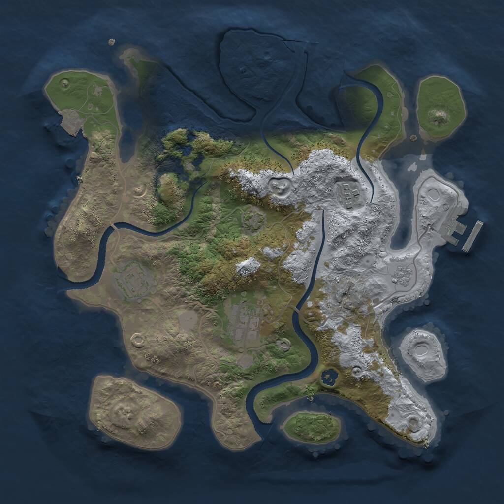 Rust Map: Procedural Map, Size: 3000, Seed: 994396, 7 Monuments