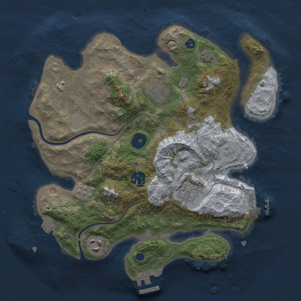 Rust Map: Procedural Map, Size: 3000, Seed: 876986532, 11 Monuments