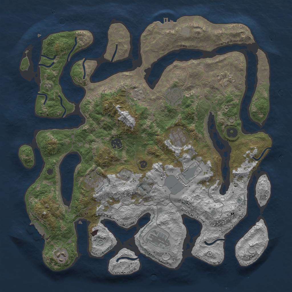 Rust Map: Procedural Map, Size: 4000, Seed: 30112021, 17 Monuments