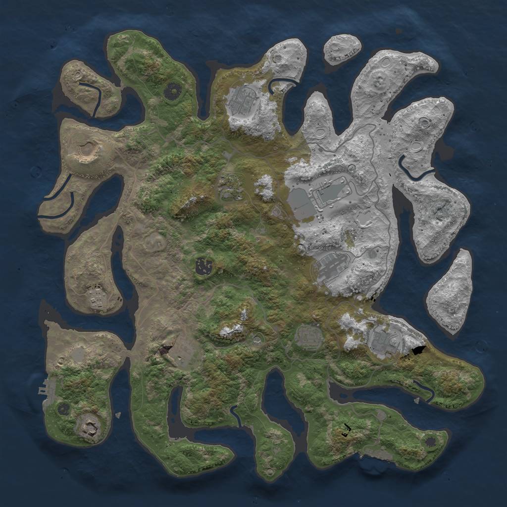 Rust Map: Procedural Map, Size: 4250, Seed: 668360271, 19 Monuments
