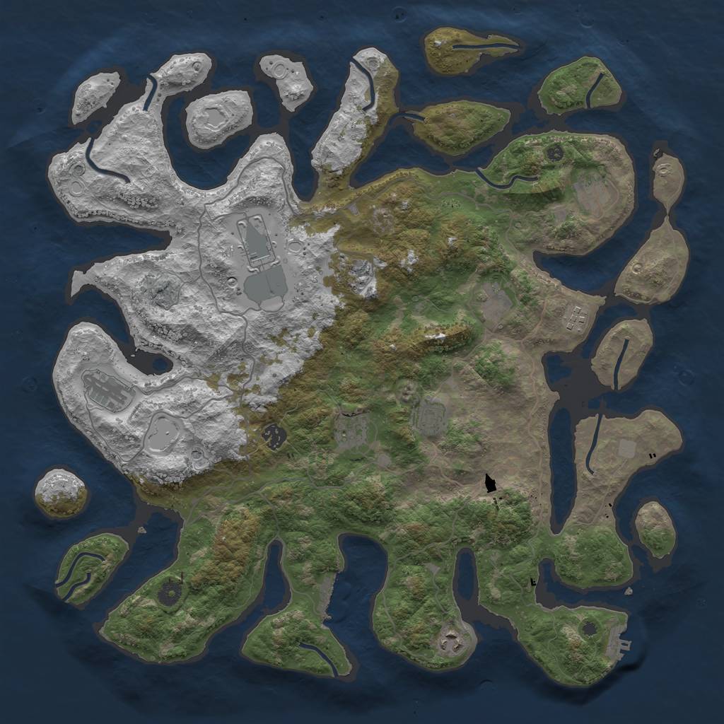Rust Map: Procedural Map, Size: 4500, Seed: 131420, 18 Monuments