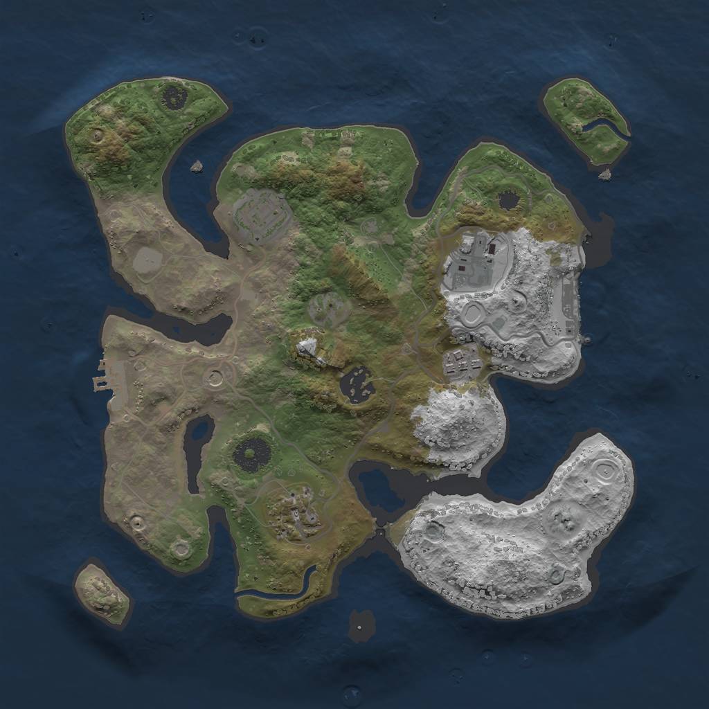 Rust Map: Procedural Map, Size: 3000, Seed: 129584398, 13 Monuments