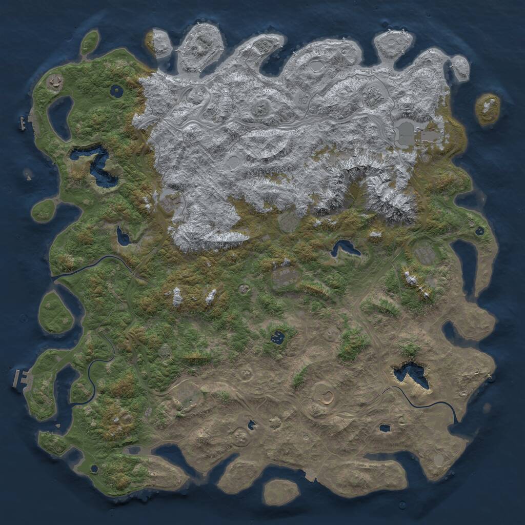 Rust Map: Procedural Map, Size: 6000, Seed: 8051212, 17 Monuments