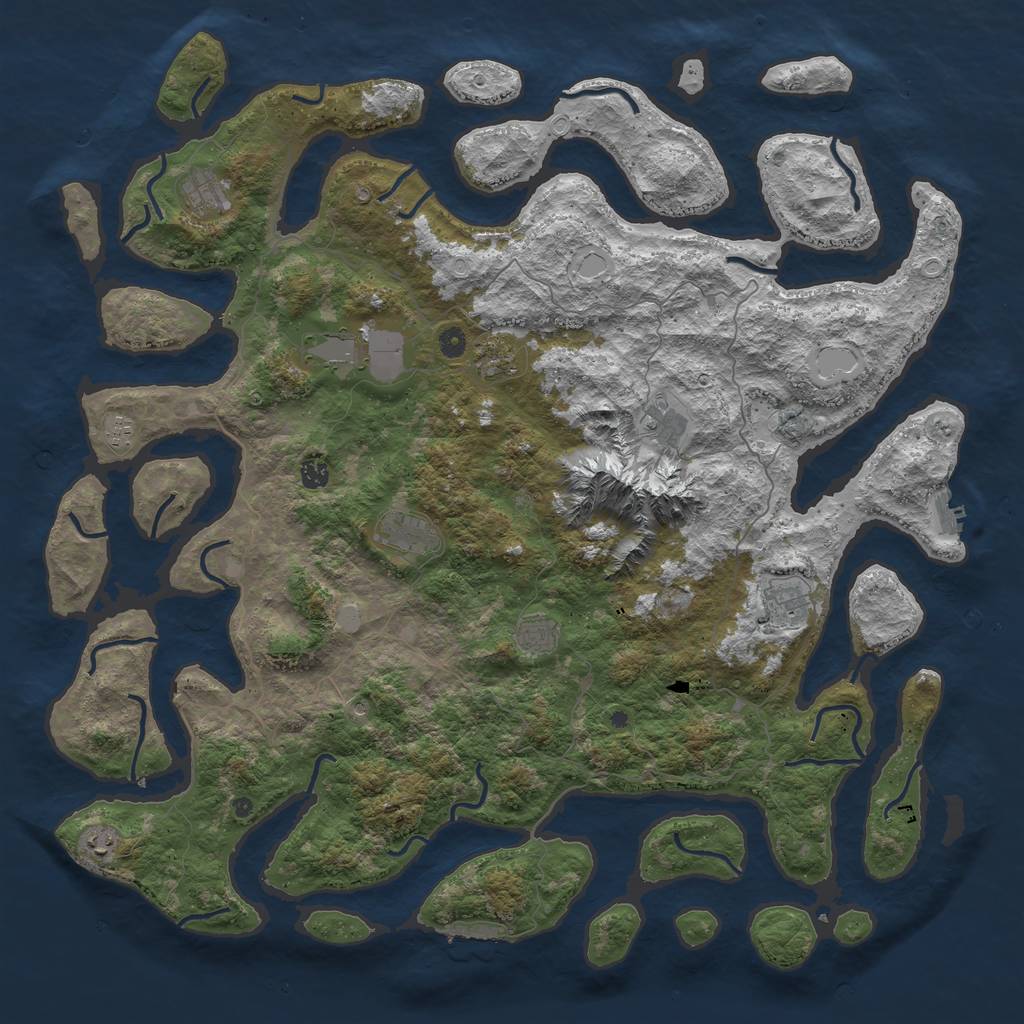 Rust Map: Procedural Map, Size: 5300, Seed: 1234567890, 18 Monuments