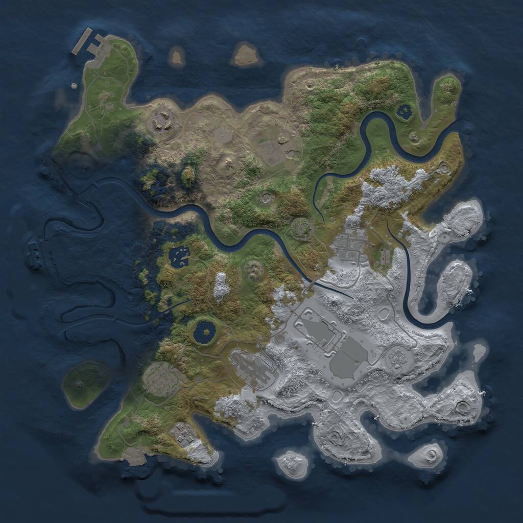 Rust Map: Procedural Map, Size: 3500, Seed: 1359671479, 14 Monuments