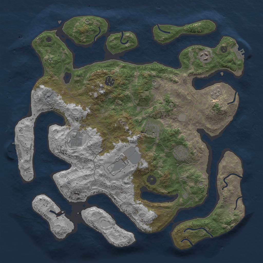 Rust Map: Procedural Map, Size: 4000, Seed: 3524189, 15 Monuments