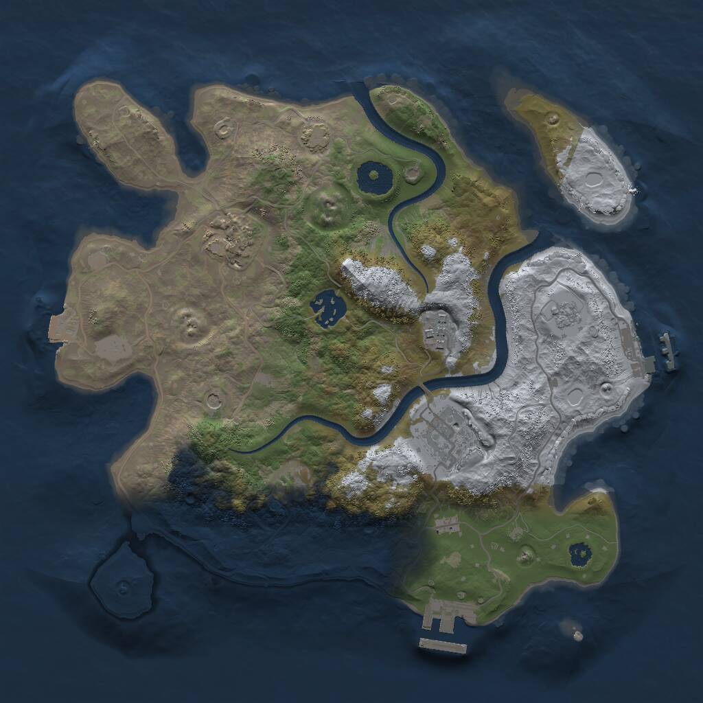 Rust Map: Procedural Map, Size: 3000, Seed: 326474, 10 Monuments