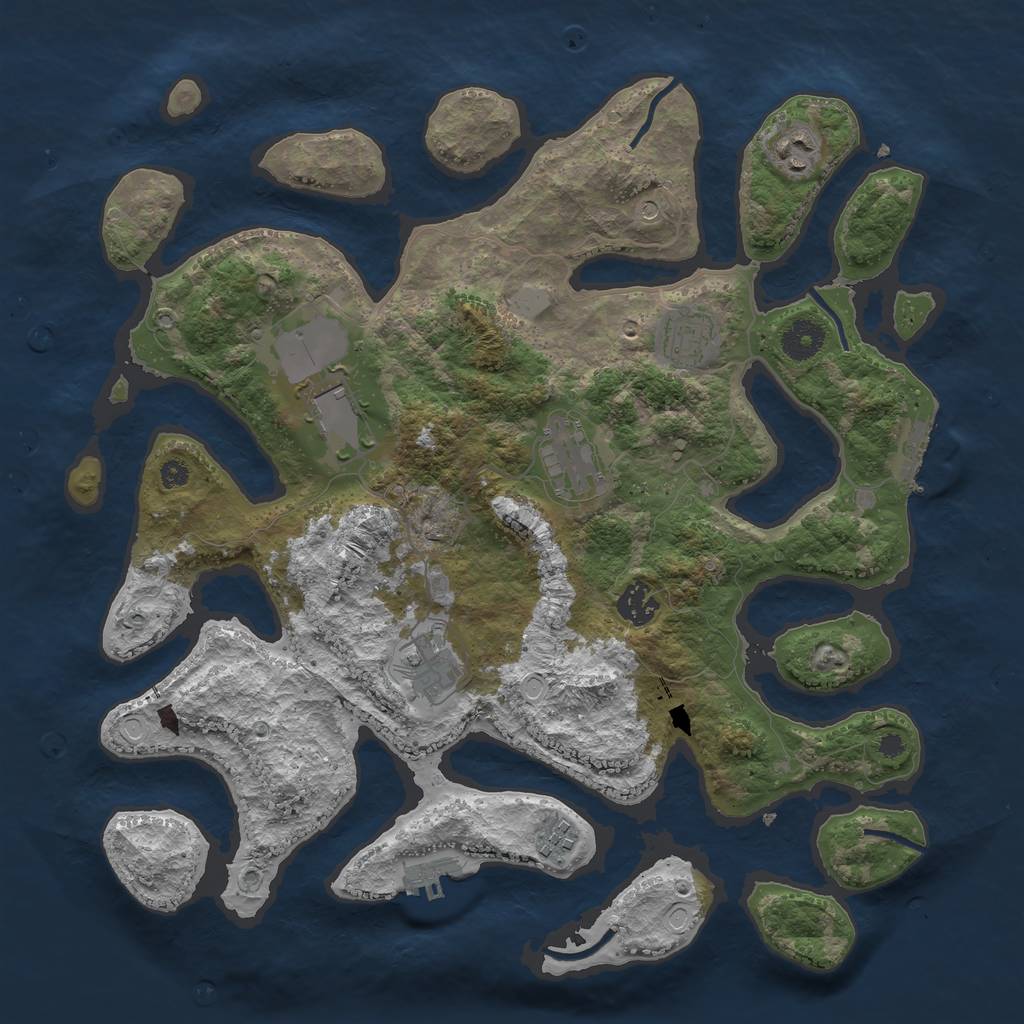 Rust Map: Procedural Map, Size: 3750, Seed: 21492, 15 Monuments