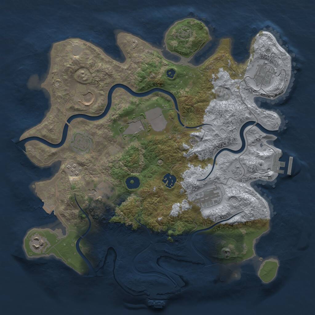 Rust Map: Procedural Map, Size: 3500, Seed: 1434122569, 15 Monuments