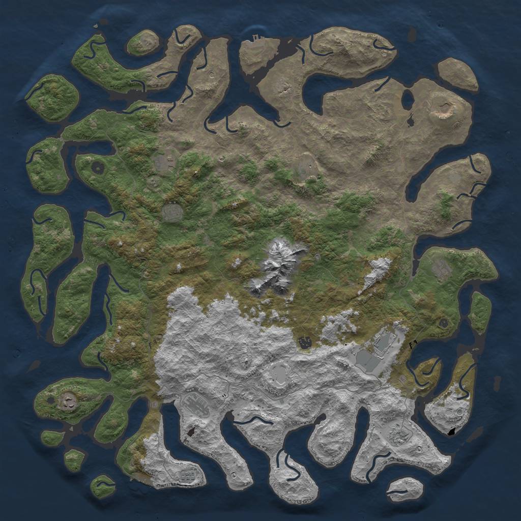 Rust Map: Procedural Map, Size: 6000, Seed: 252739536, 19 Monuments