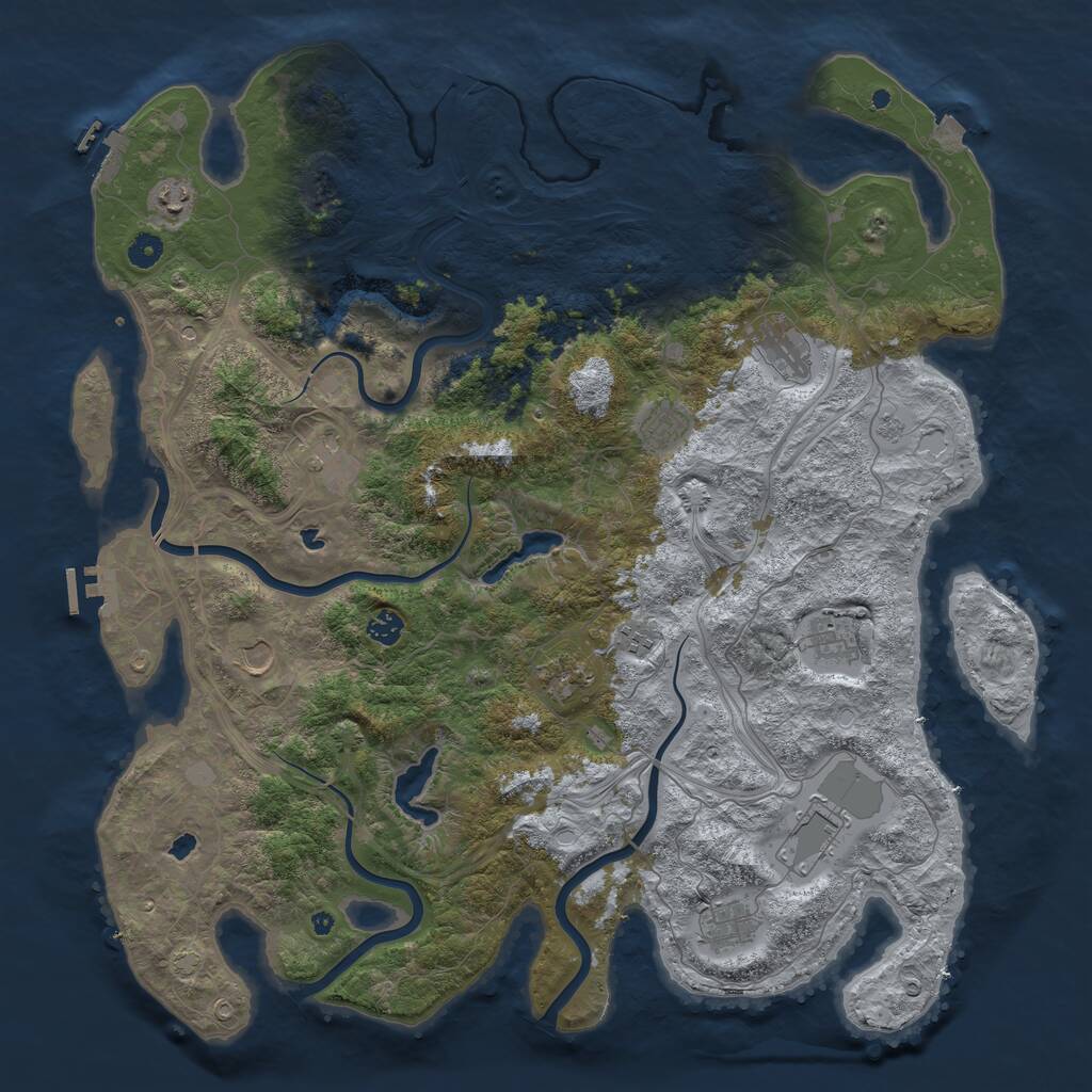 Rust Map: Procedural Map, Size: 4750, Seed: 358816847, 17 Monuments