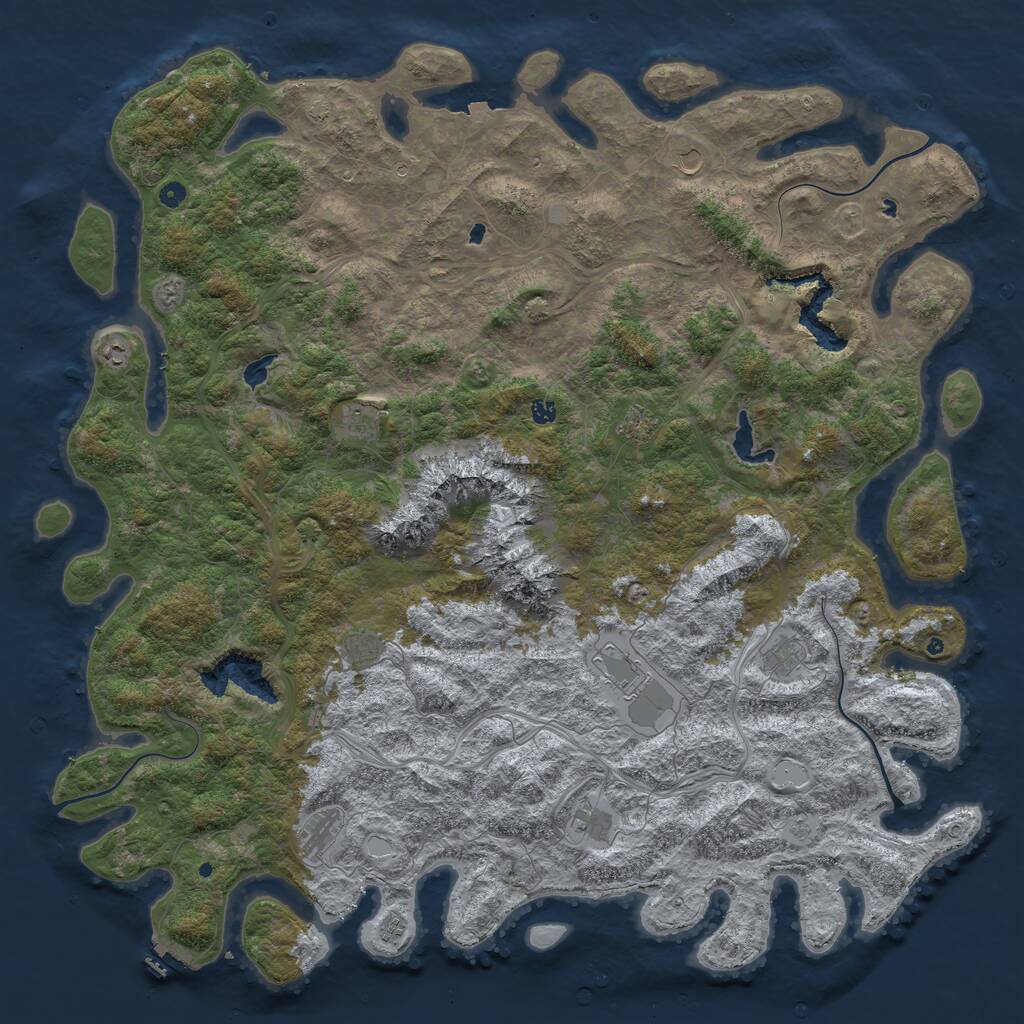 Rust Map: Procedural Map, Size: 6000, Seed: 2147383647, 16 Monuments