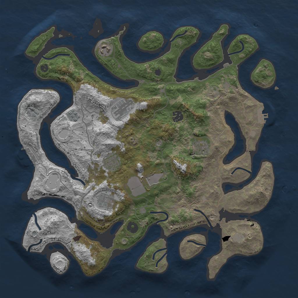 Rust Map: Procedural Map, Size: 4000, Seed: 49711565, 16 Monuments