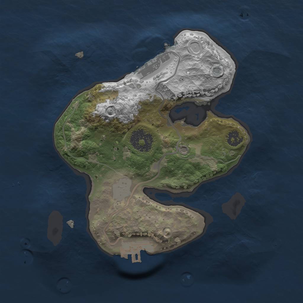 Rust Map: Procedural Map, Size: 2000, Seed: 720943922, 7 Monuments