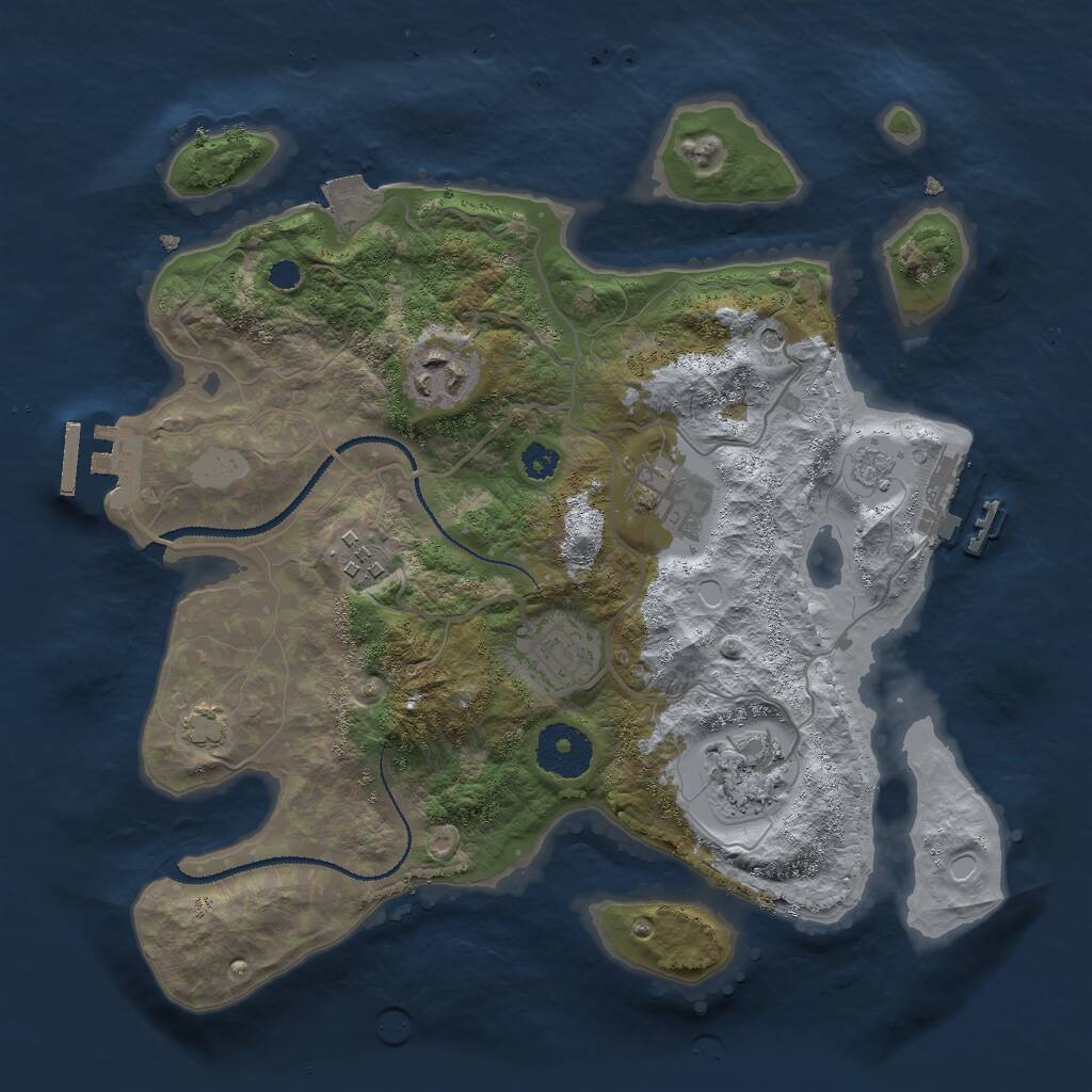 Rust Map: Procedural Map, Size: 3000, Seed: 51099068, 11 Monuments