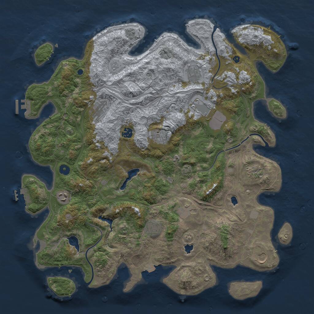 Rust Map: Procedural Map, Size: 4500, Seed: 461, 17 Monuments