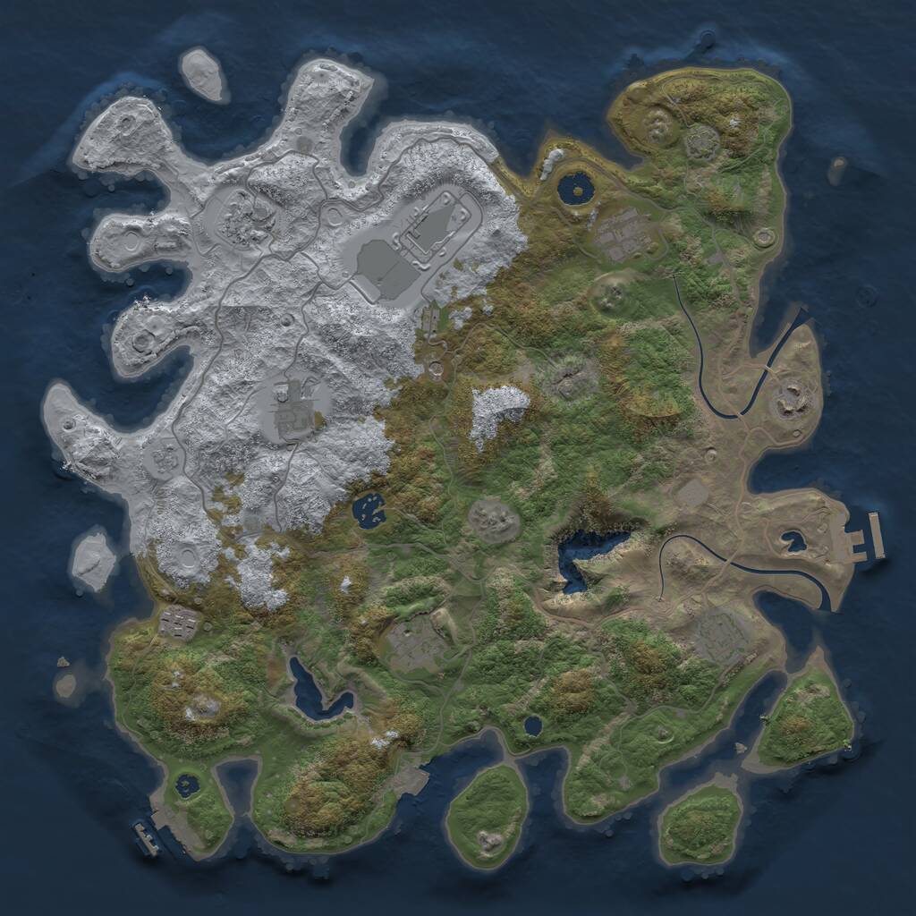 Rust Map: Procedural Map, Size: 4000, Seed: 883857776, 15 Monuments