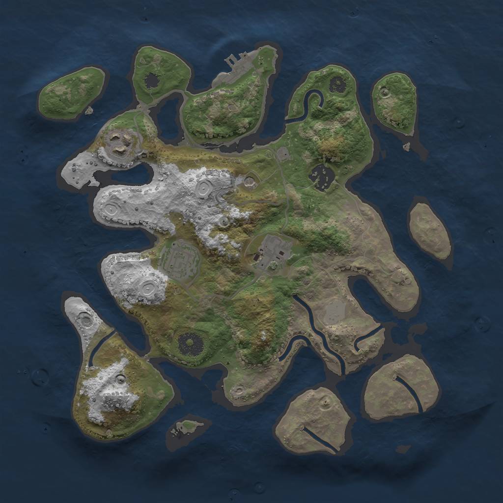 Rust Map: Procedural Map, Size: 3000, Seed: 940719, 11 Monuments