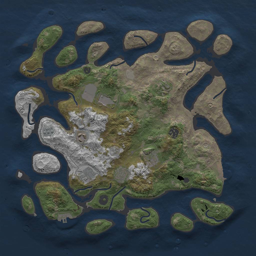 Rust Map: Procedural Map, Size: 3850, Seed: 6246245, 16 Monuments