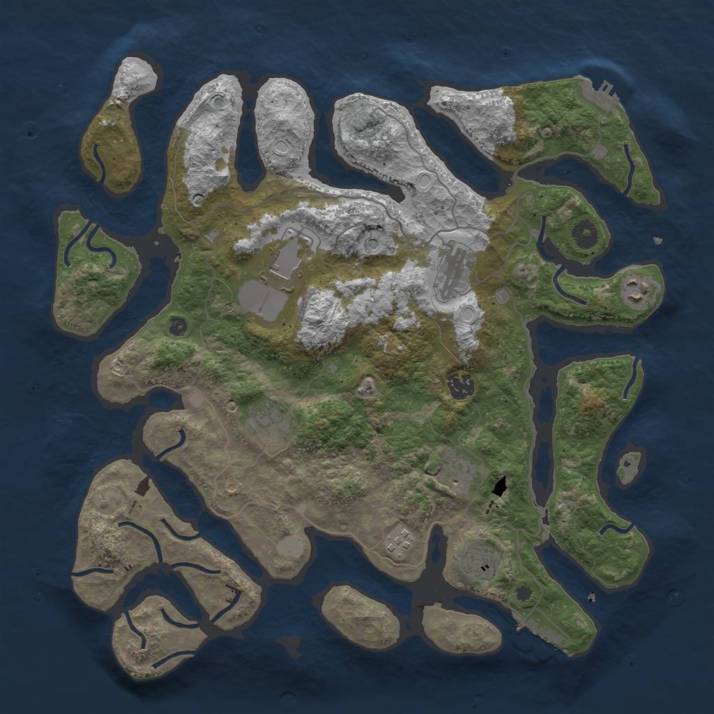 Rust Map: Procedural Map, Size: 4000, Seed: 592554755, 16 Monuments