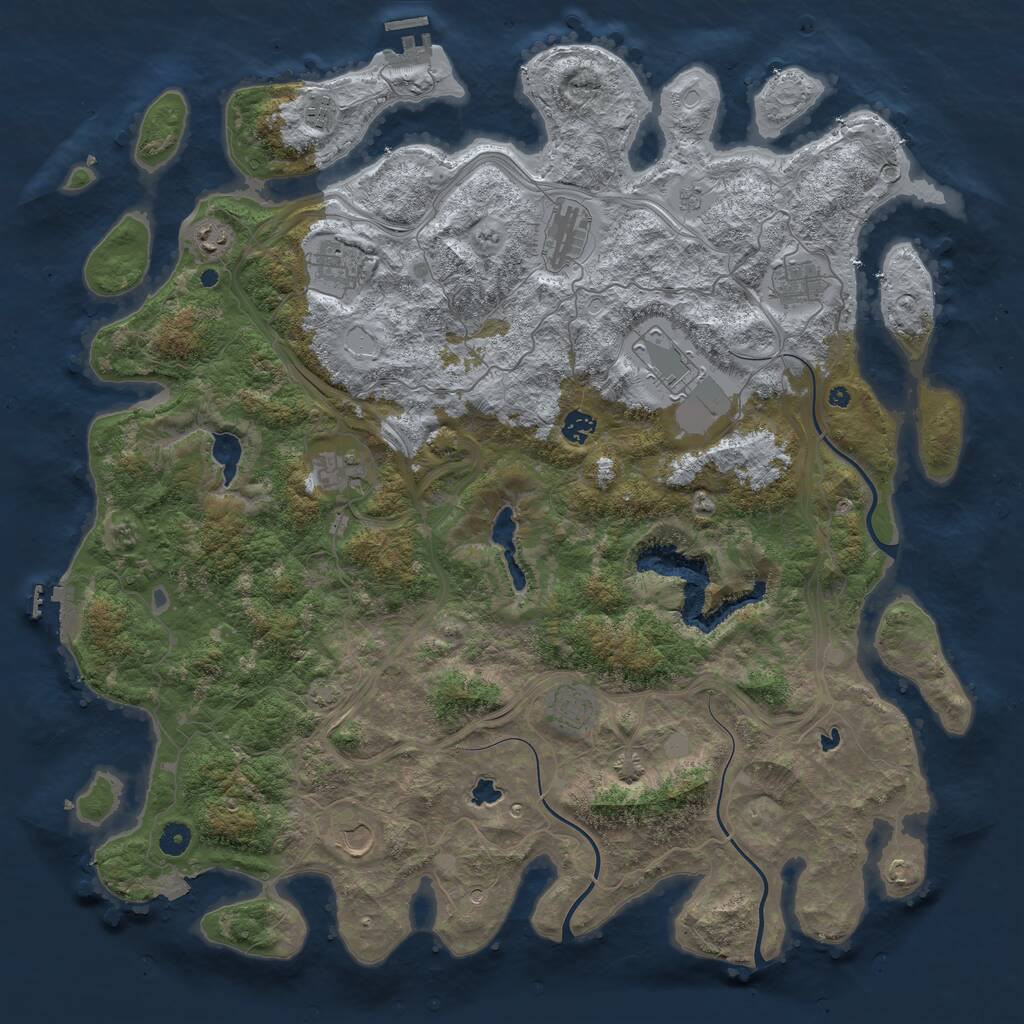 Rust Map: Procedural Map, Size: 4750, Seed: 1992039002, 16 Monuments
