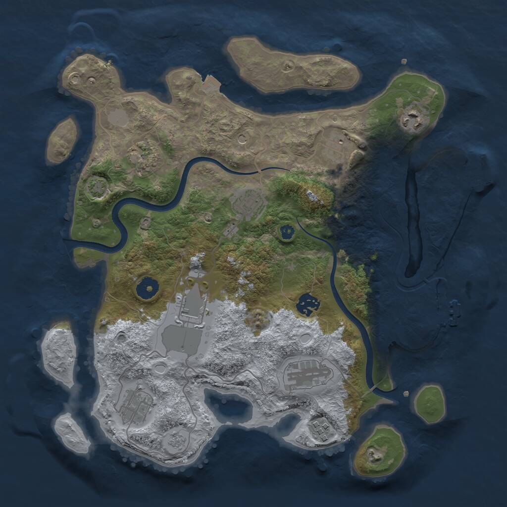 Rust Map: Procedural Map, Size: 3500, Seed: 534898055, 15 Monuments