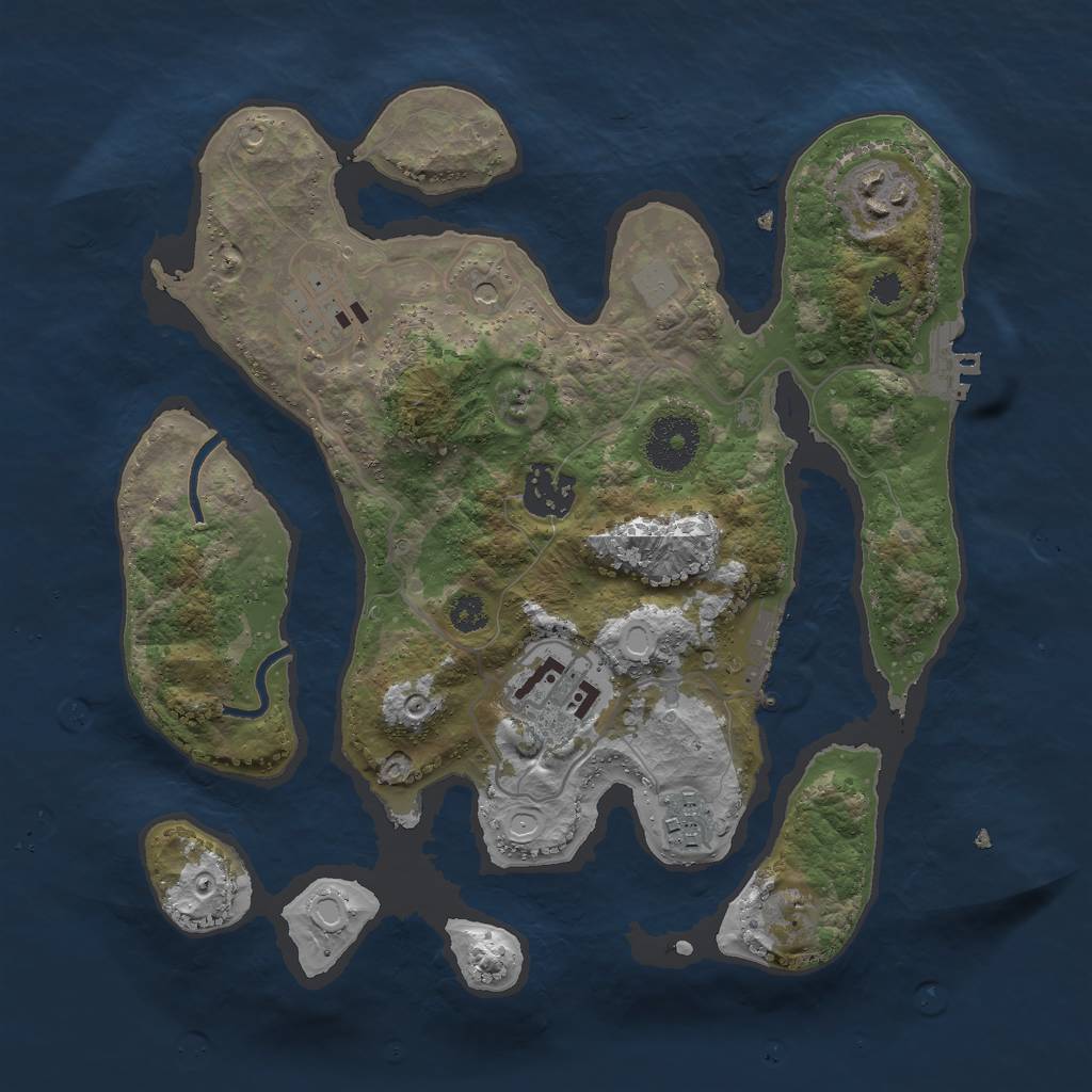 Rust Map: Procedural Map, Size: 3000, Seed: 285569, 13 Monuments
