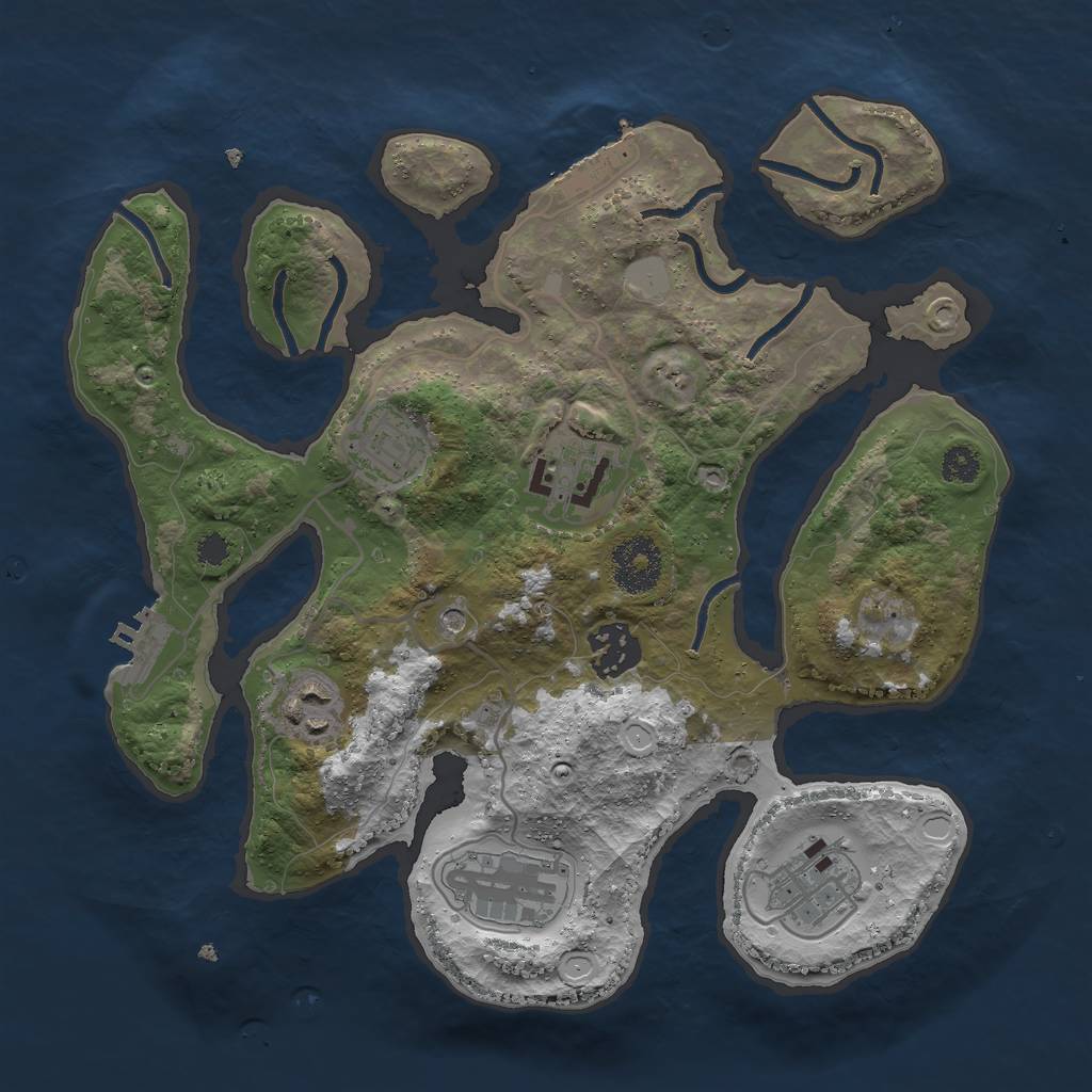 Rust Map: Procedural Map, Size: 3000, Seed: 369419, 14 Monuments