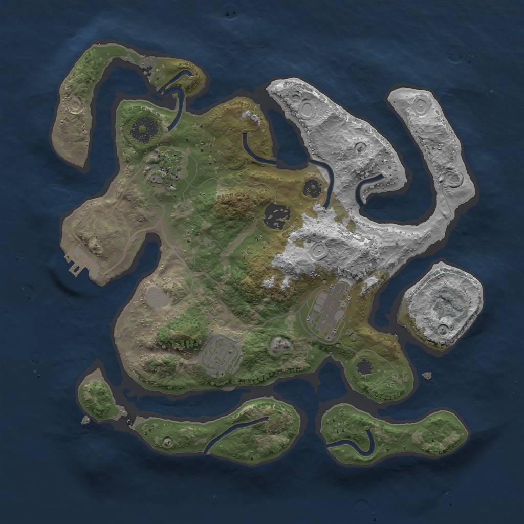 Rust Map: Procedural Map, Size: 3000, Seed: 326733627, 10 Monuments