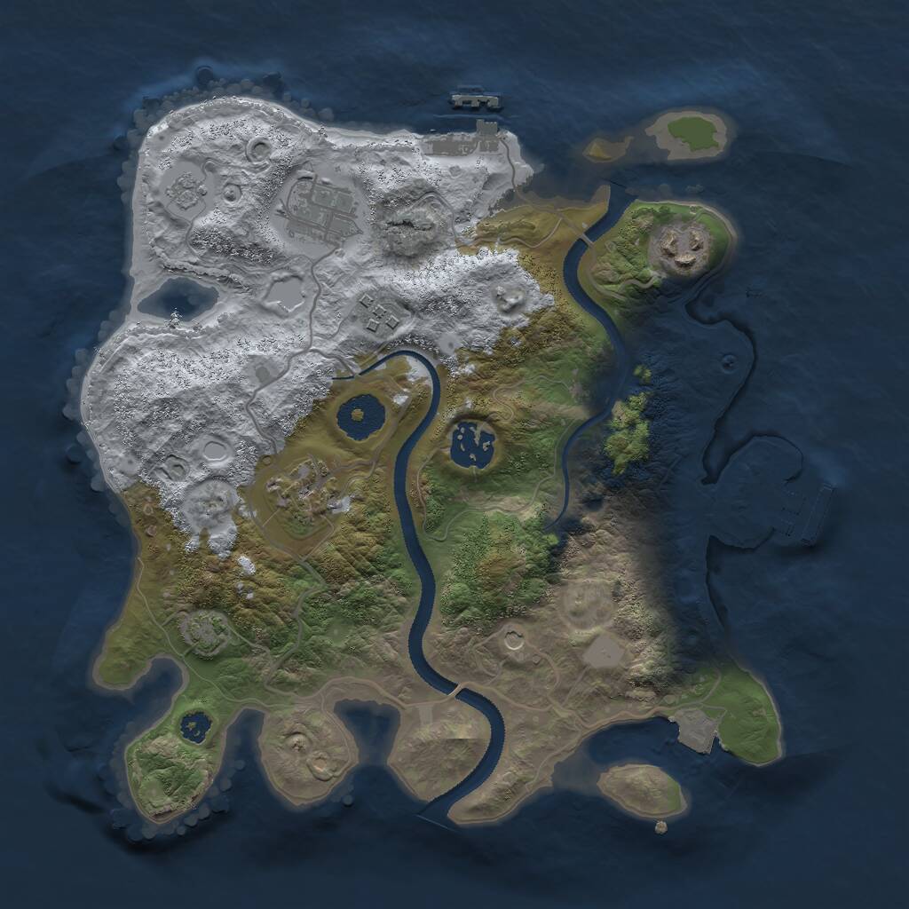 Rust Map: Procedural Map, Size: 3000, Seed: 54821, 11 Monuments