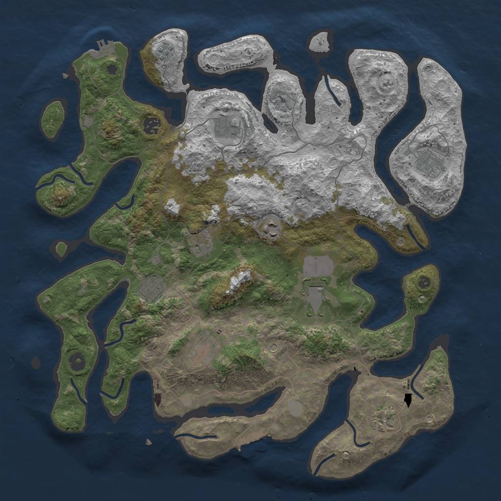 Rust Map: Procedural Map, Size: 4250, Seed: 26343, 18 Monuments
