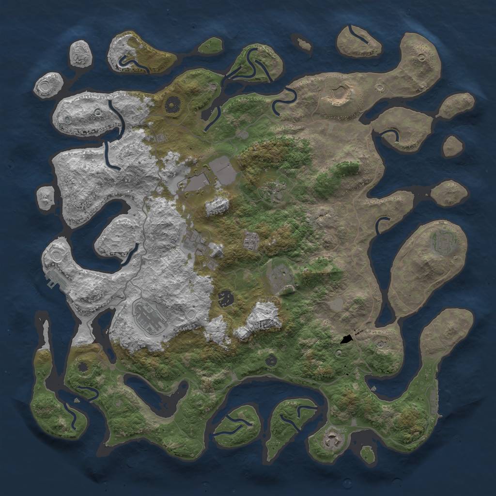 Rust Map: Procedural Map, Size: 4500, Seed: 1096550414, 18 Monuments