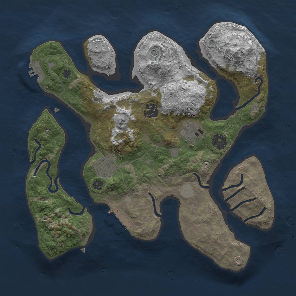 Rust Map: Procedural Map, Size: 3000, Seed: 962079, 11 Monuments