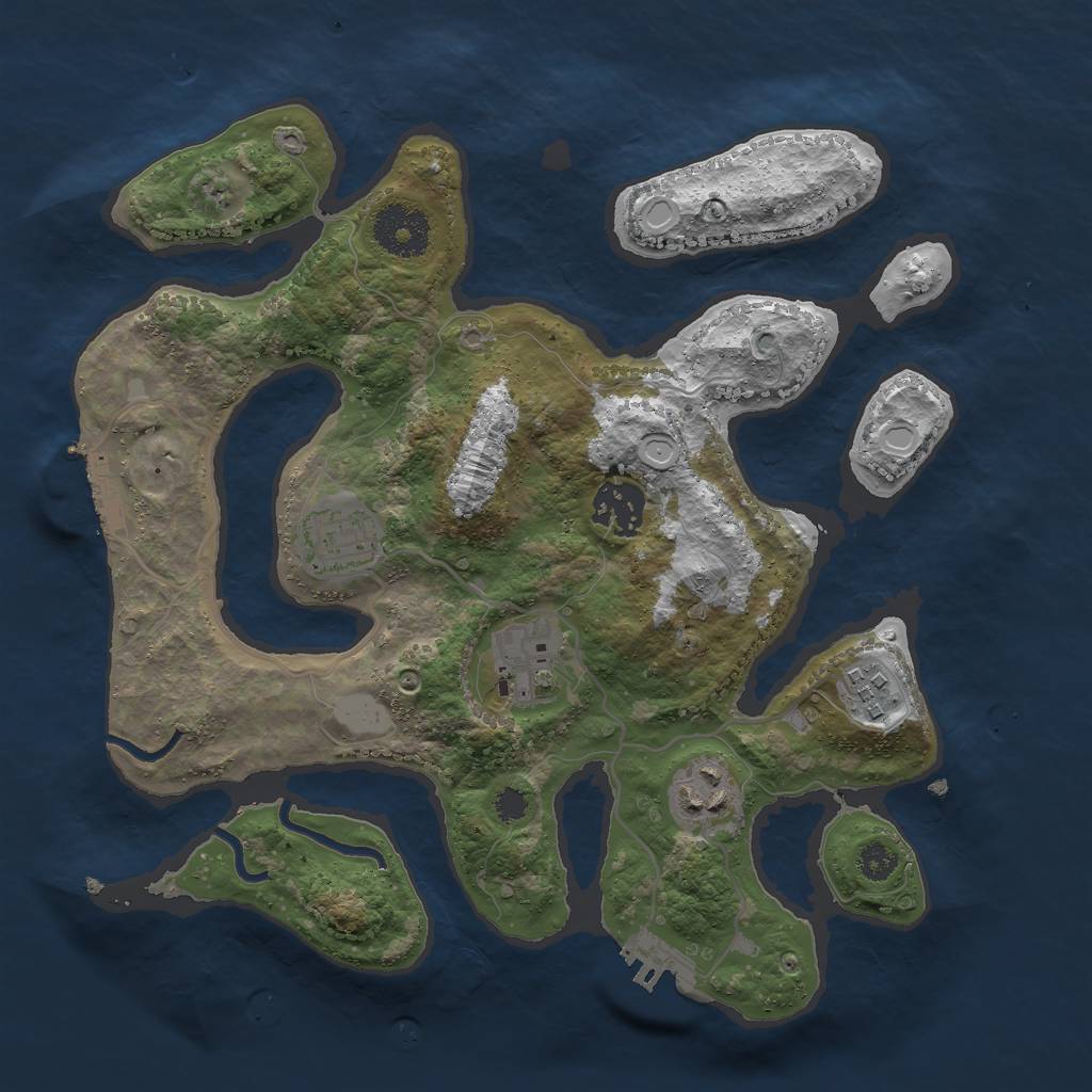 Rust Map: Procedural Map, Size: 3000, Seed: 346638, 12 Monuments