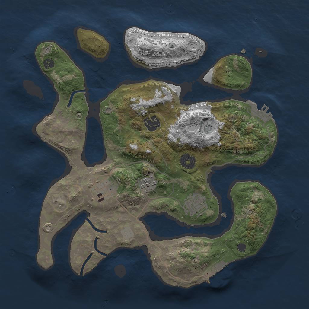 Rust Map: Procedural Map, Size: 3000, Seed: 746813, 12 Monuments