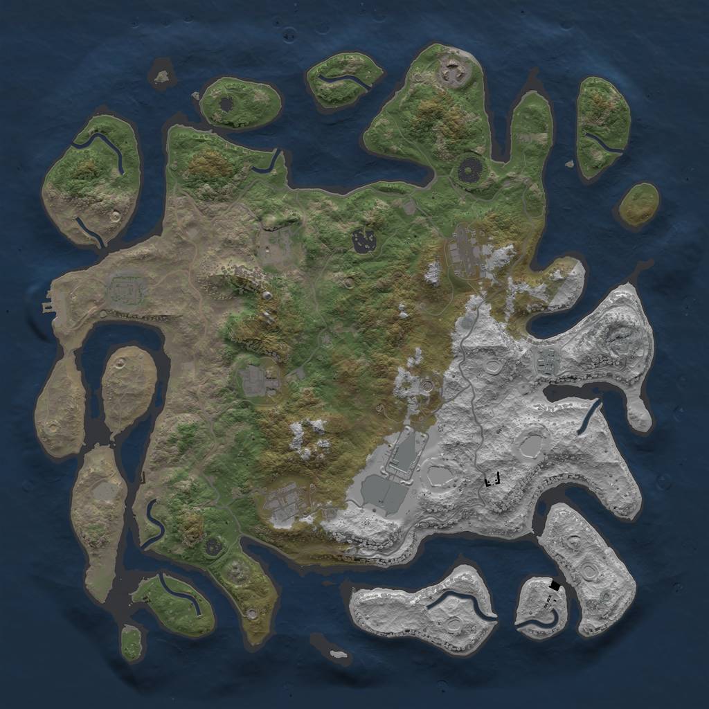 Rust Map: Procedural Map, Size: 4250, Seed: 9538, 16 Monuments