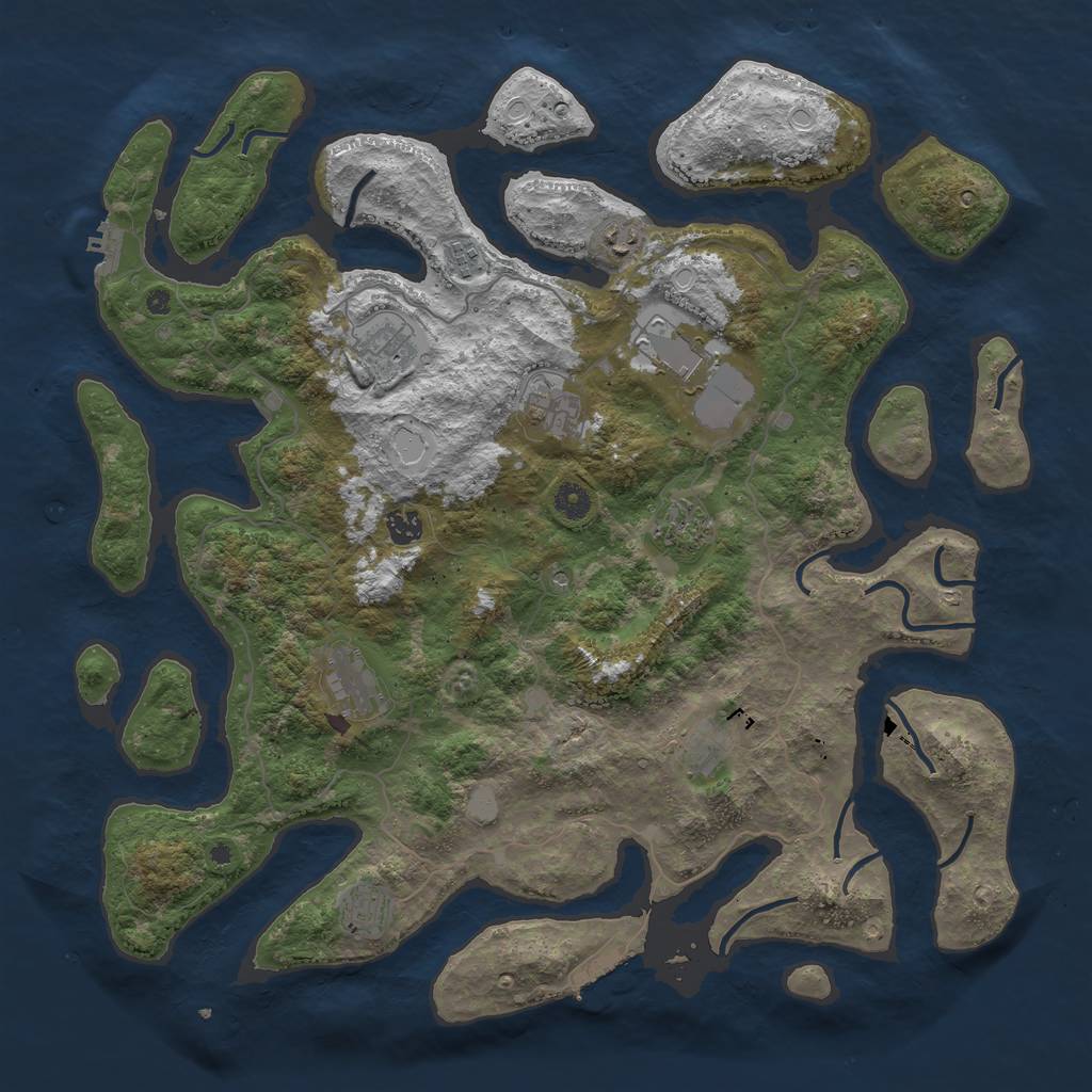 Rust Map: Procedural Map, Size: 4500, Seed: 108806757, 18 Monuments