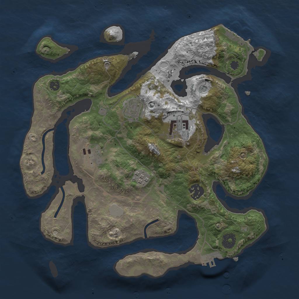 Rust Map: Procedural Map, Size: 3000, Seed: 168403, 13 Monuments