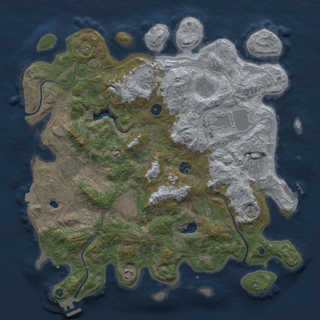 Rust Map: Procedural Map, Size: 4250, Seed: 23974, 15 Monuments