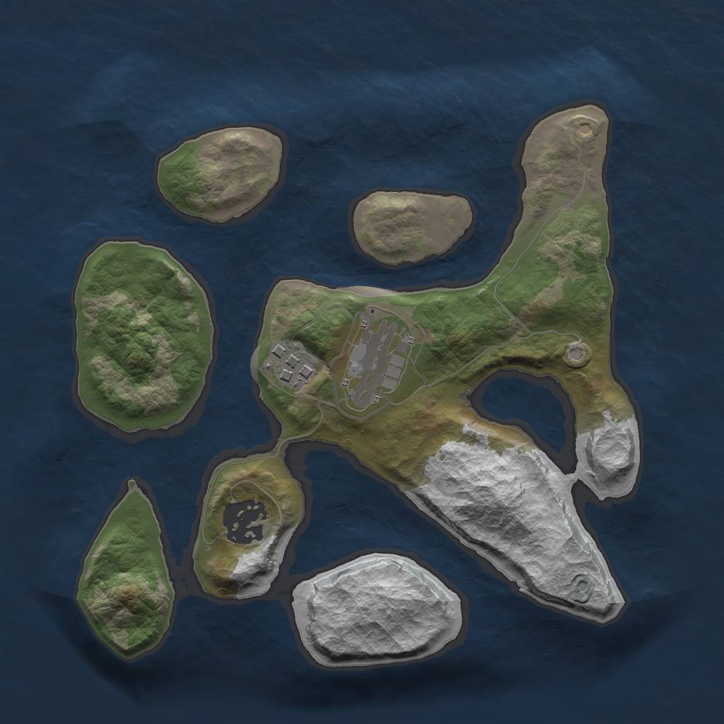 Rust Map: Barren, Size: 2400, Seed: 767198737, 5 Monuments