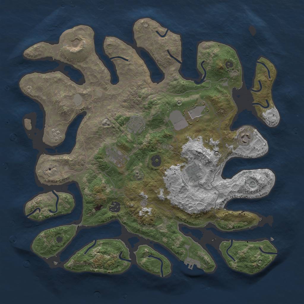 Rust Map: Procedural Map, Size: 4000, Seed: 1173847988, 15 Monuments