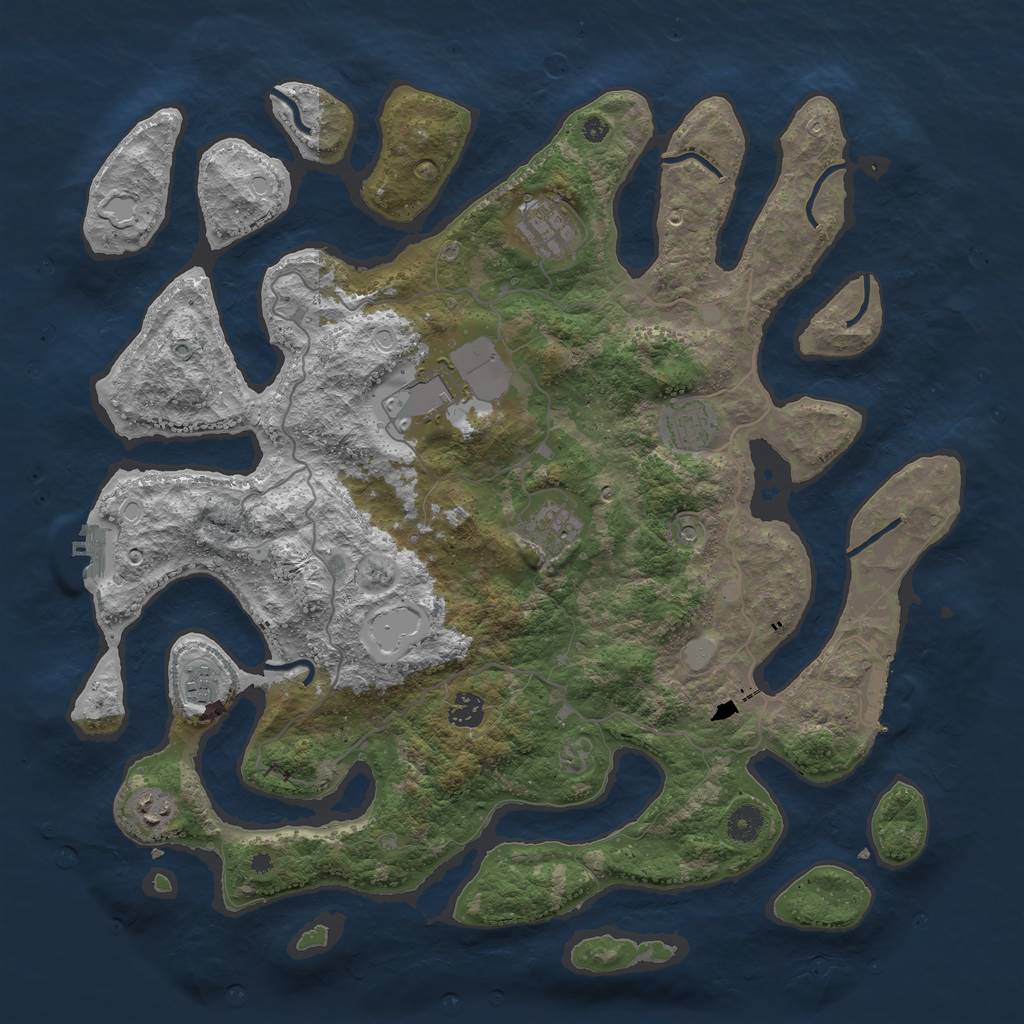 Rust Map: Procedural Map, Size: 4250, Seed: 21114618, 15 Monuments