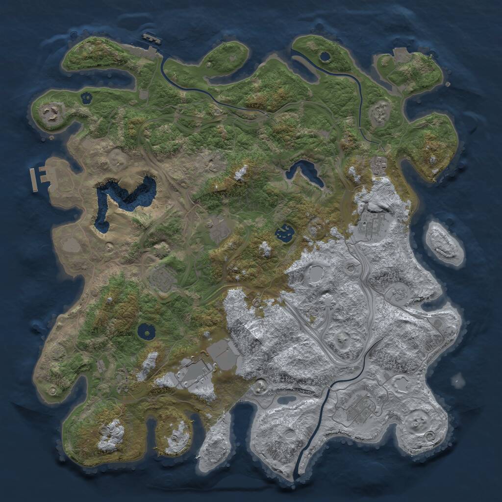 Rust Map: Procedural Map, Size: 4250, Seed: 3709, 15 Monuments