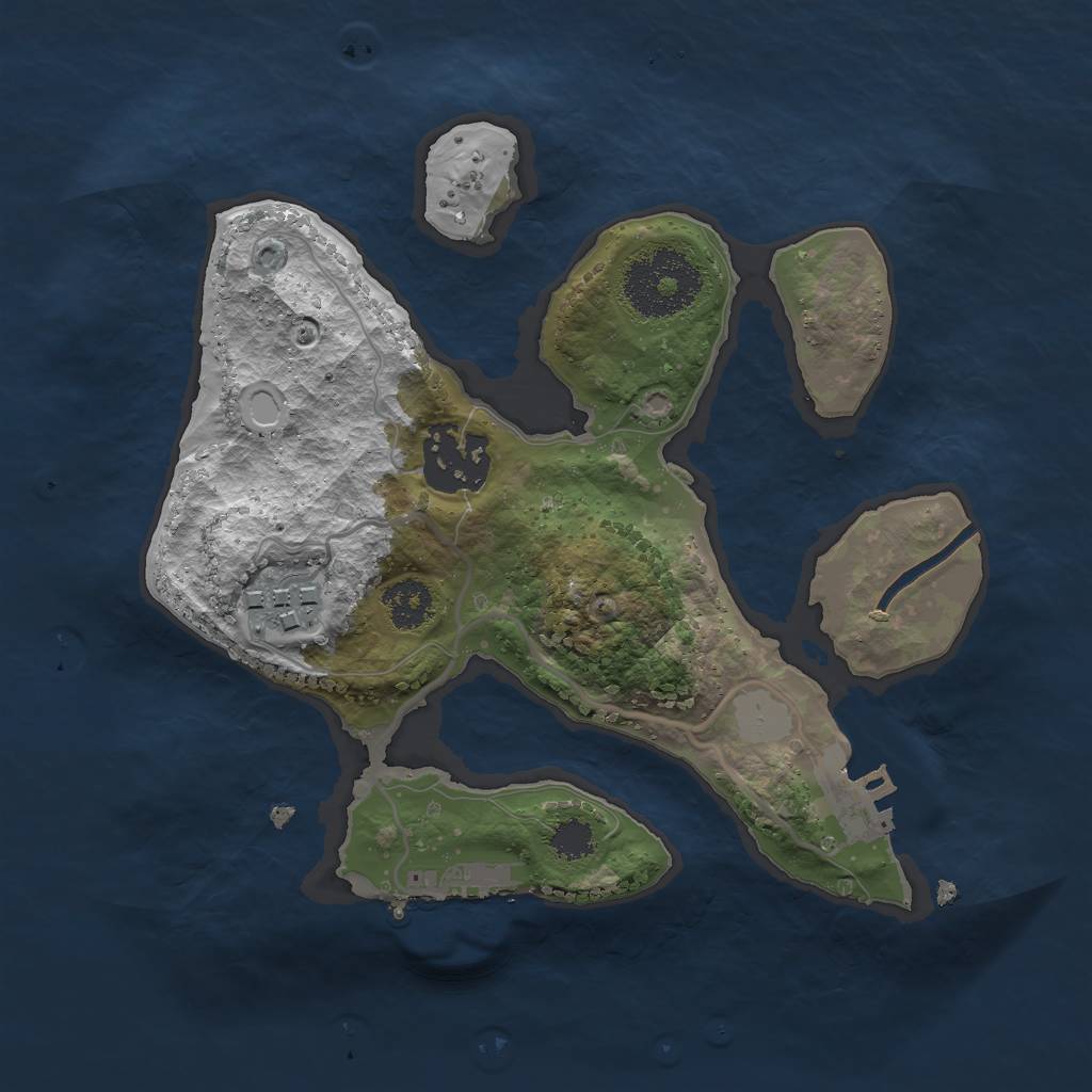 Rust Map: Procedural Map, Size: 2300, Seed: 42, 9 Monuments