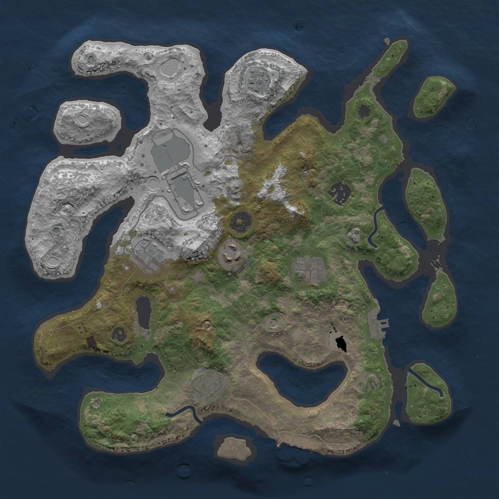 Rust Map: Procedural Map, Size: 3500, Seed: 618085, 15 Monuments